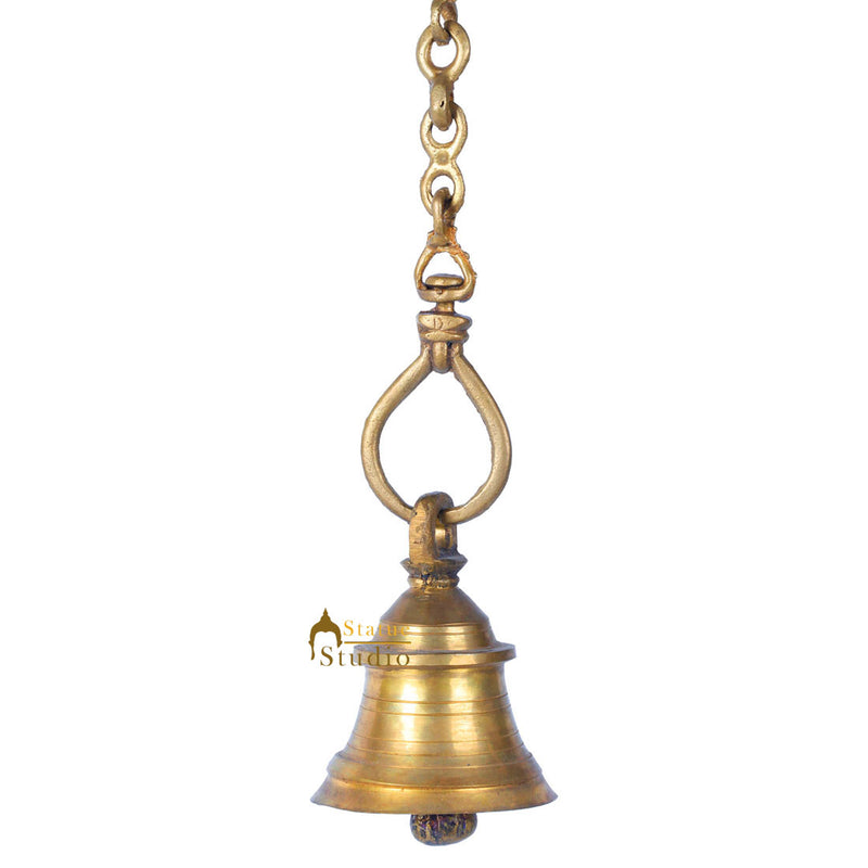 Indian Handmade Home Temple Religious Spiritual Brass Hanging Bell 3.5"