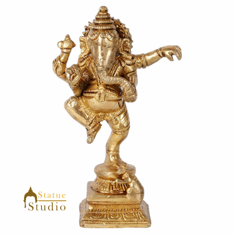 Small Lucky Dancing Ganesha Corporate Diwali Gift Idol Murti Décor Statue 6"