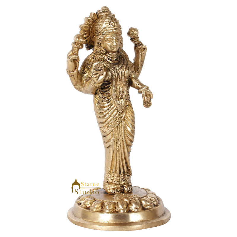 Indian Hindu Goddess OF Wealth Laxmi Lakshmi Standing Décor Statue Idol 7"