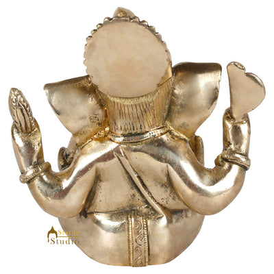 Small Lucky Sitting Ganesha Corporate Diwali Gift Idol Murti Décor Statue 4.5"