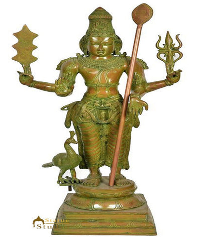 Warrior Son Of Hindu God Shiv Lord Kartikeya Murugan Vintage Idol Statue 3 Feet
