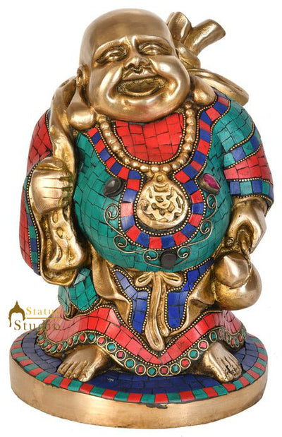 Indian Chinese Lucky Happy Laughing Buddha Feng Shui Vastu Décor Statue Idol 11"