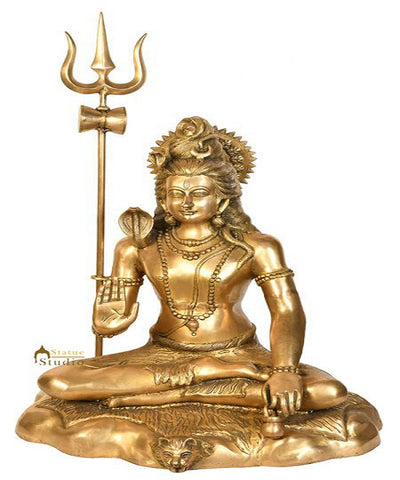 Hindu God Mahayogi Shankar Bhagwan Blessing Shiva Statue Décor Large Idol 2 Feet
