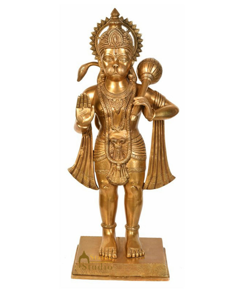 Large Size Hindu God Powerful Hanuman Religious Décor Idol Standing