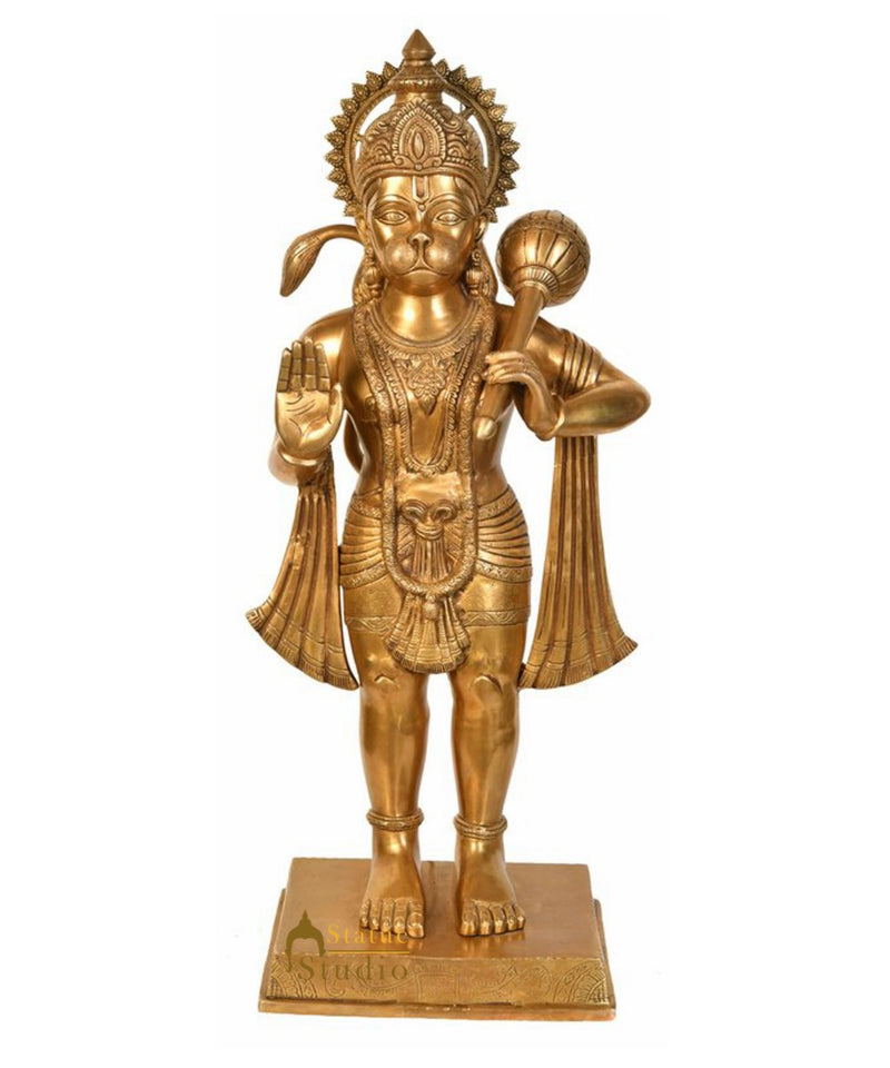Large Size Hindu God Powerful Hanuman Religious Décor Idol Standing Statue 3 Ft