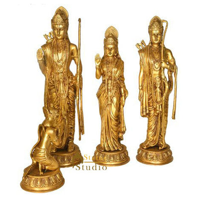 Indian Hindu God Ram Darbar Family Standing Religious Décor Statue Idol 1.5 Feet