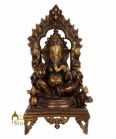 Antique Double Tone Fine Ganesh Decor Idol Lucky Ganpat Vastu Statue 1.5 Feet