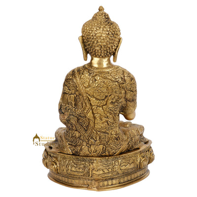 Indian Buddha Life Story Hand Carved Fine Décor Statue Gift Idol Showpiece 15"