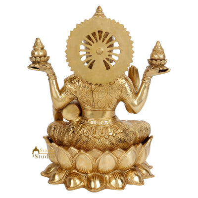 Indian Goddess of Wealth Maa Lakshmi Idol Vastu Lucky Statue With Money Pot 11"