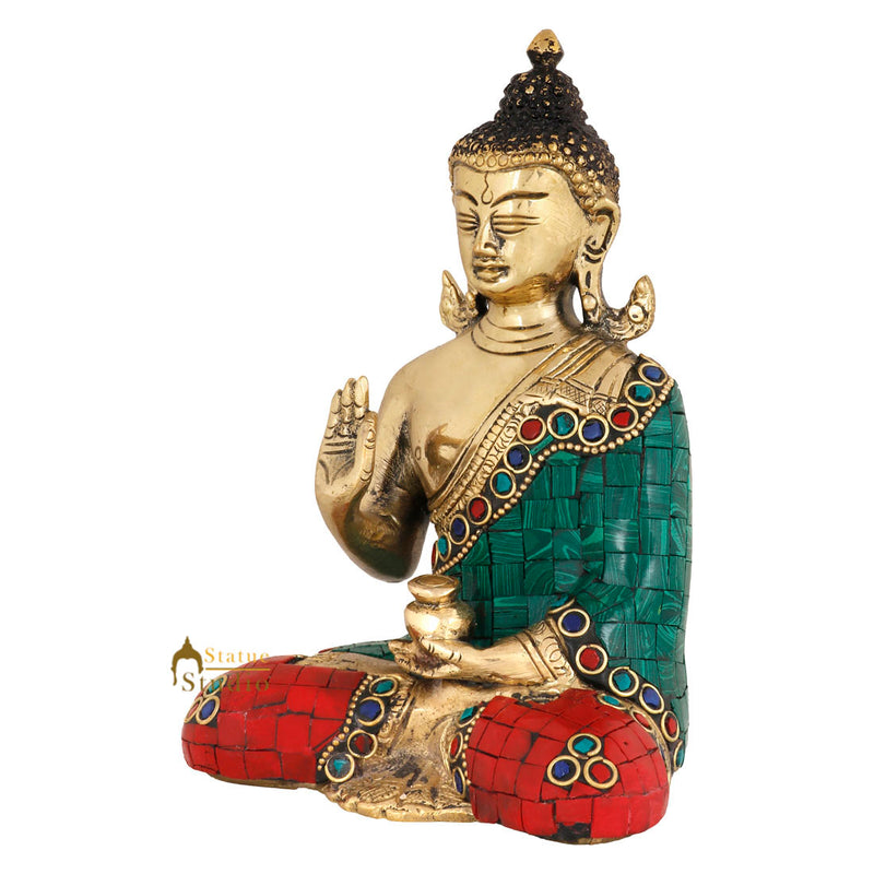 Brass Blessing Decorative Statue of Buddha For Home Décor And Gifting Idol 6"
