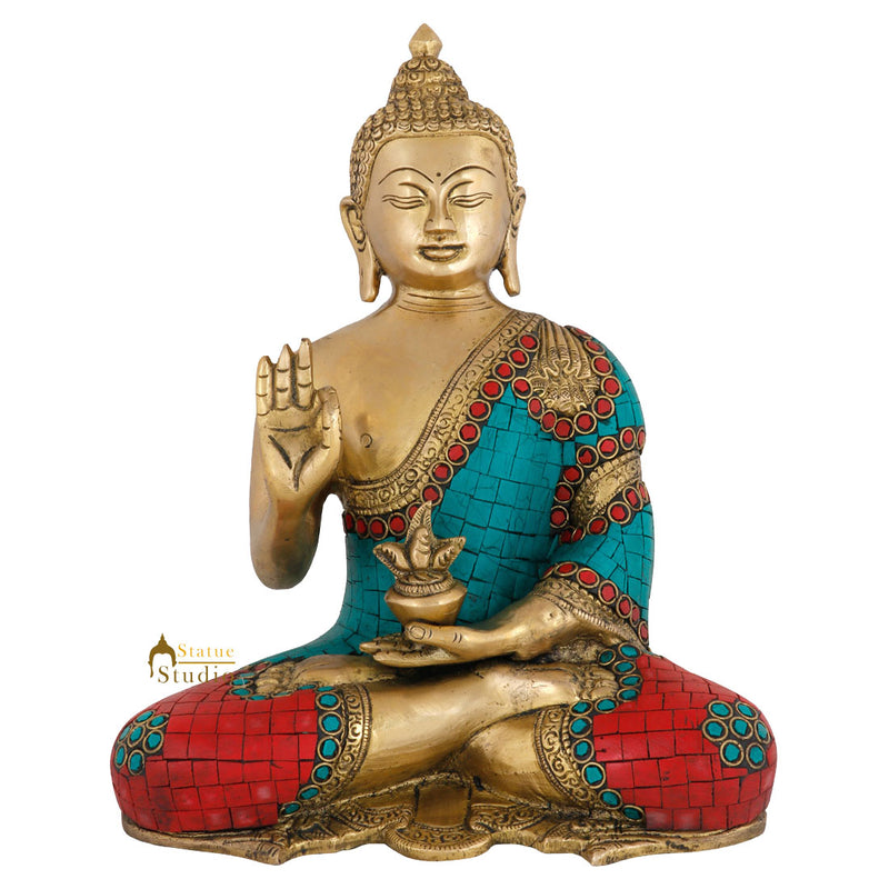 Vintage Buddhist Sakyamuni Bodhisatva Gautam Buddha Statue Décor Gift Idol 10"
