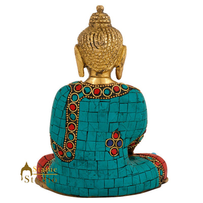Brass Lord Buddha Mini Corporate Diwali Décor Gift Idol Small Statue Figure 6"