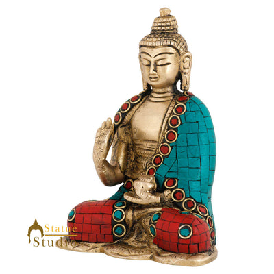 Brass Lord Buddha Mini Corporate Diwali Décor Gift Idol Small Statue Figure 4.5"
