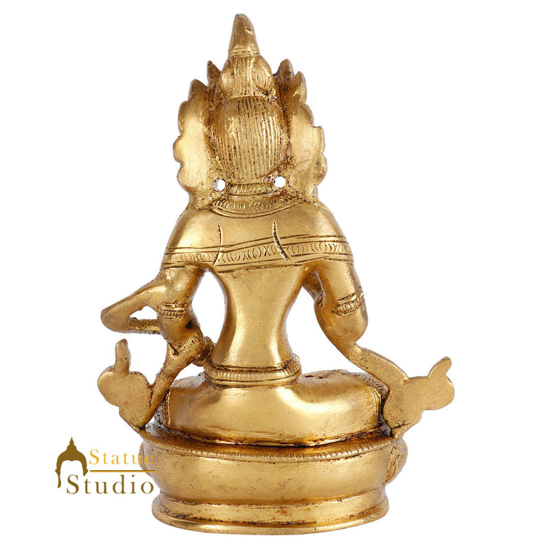 Indian Brass Buddhist Deity Goddess Tara Lucky Décor Gift Showpiece Idol 5"