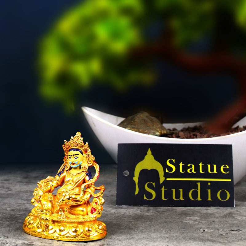 Gold Gilded Buddha Statue Kubera Copper Patan Made Nepali Fengshui Vastu Idol