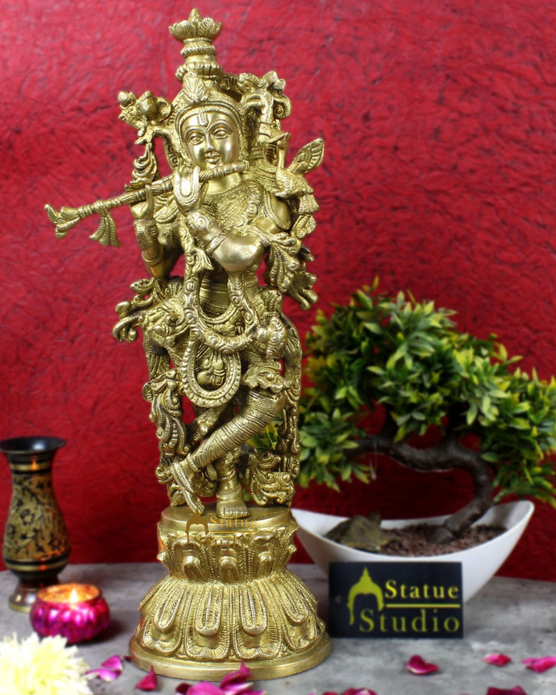 Lord Krishna Statue Hindu Deity Religious Feng shui vastu Décor Gift Idol 1.5 Ft
