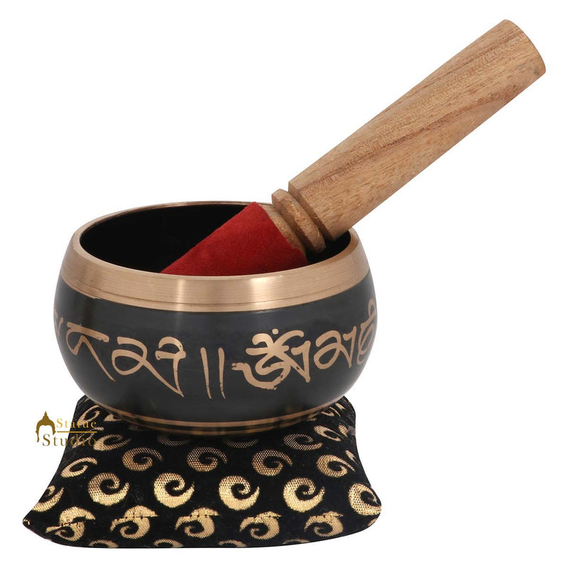 Nepal Brass Chakra Prayer Handmade Healing Buddhist Yoga Meditation Singing Bowl