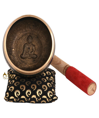 Brass Singing Bowl Tibetan Himalyan Buddha Chakra Prayer Yoga Healing Meditation