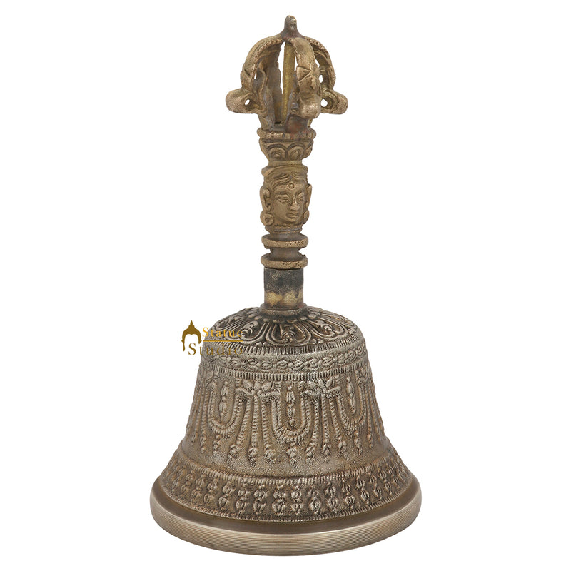 Indian Brass Handmade Nice Sound Nepali Buddhism Temple Bell Chakra Prayer