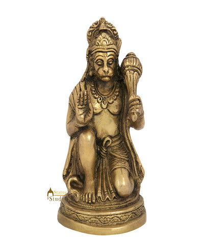 Indian Brass Handmade Hanuman Statue Religious Home Temple Décor Gift Idol 6"