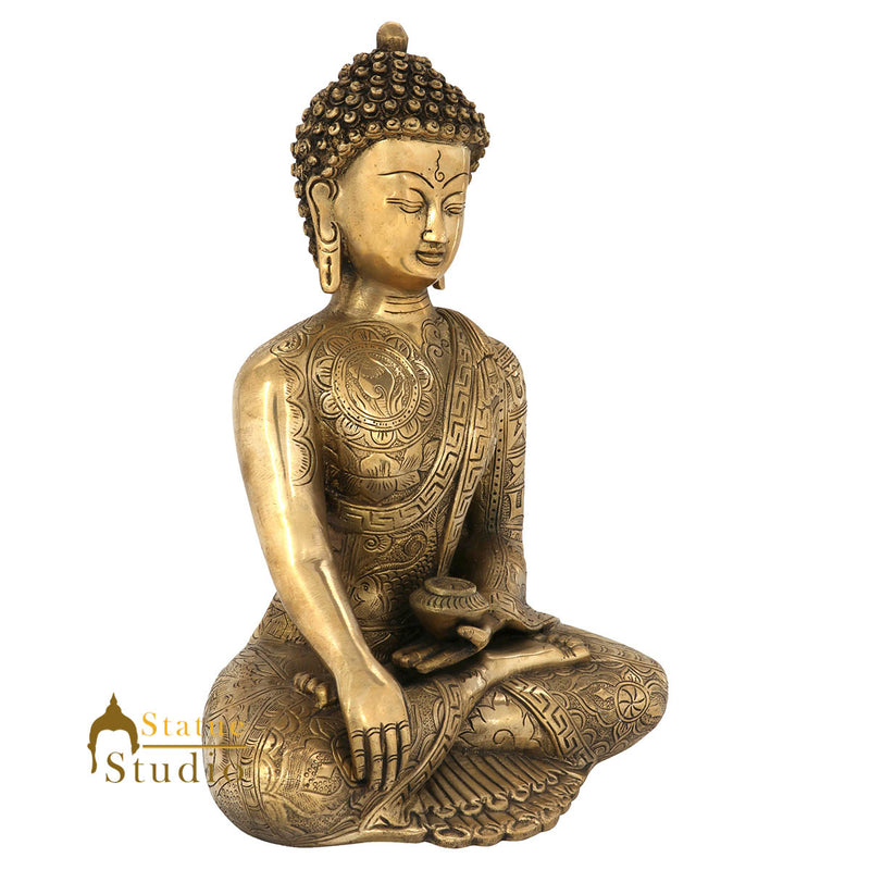 Exclusive Engraved Buddha Statue Home Office Décor Gifting Idol Showpiece 12"