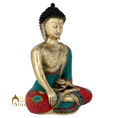 Exclusive Engraved Buddha Statue Home Décor Gifting Idol Inlay Showpiece 12"