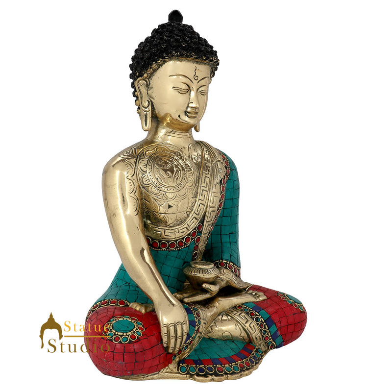 Exclusive Engraved Buddha Statue Home Décor Gifting Idol Inlay Showpiece 12"