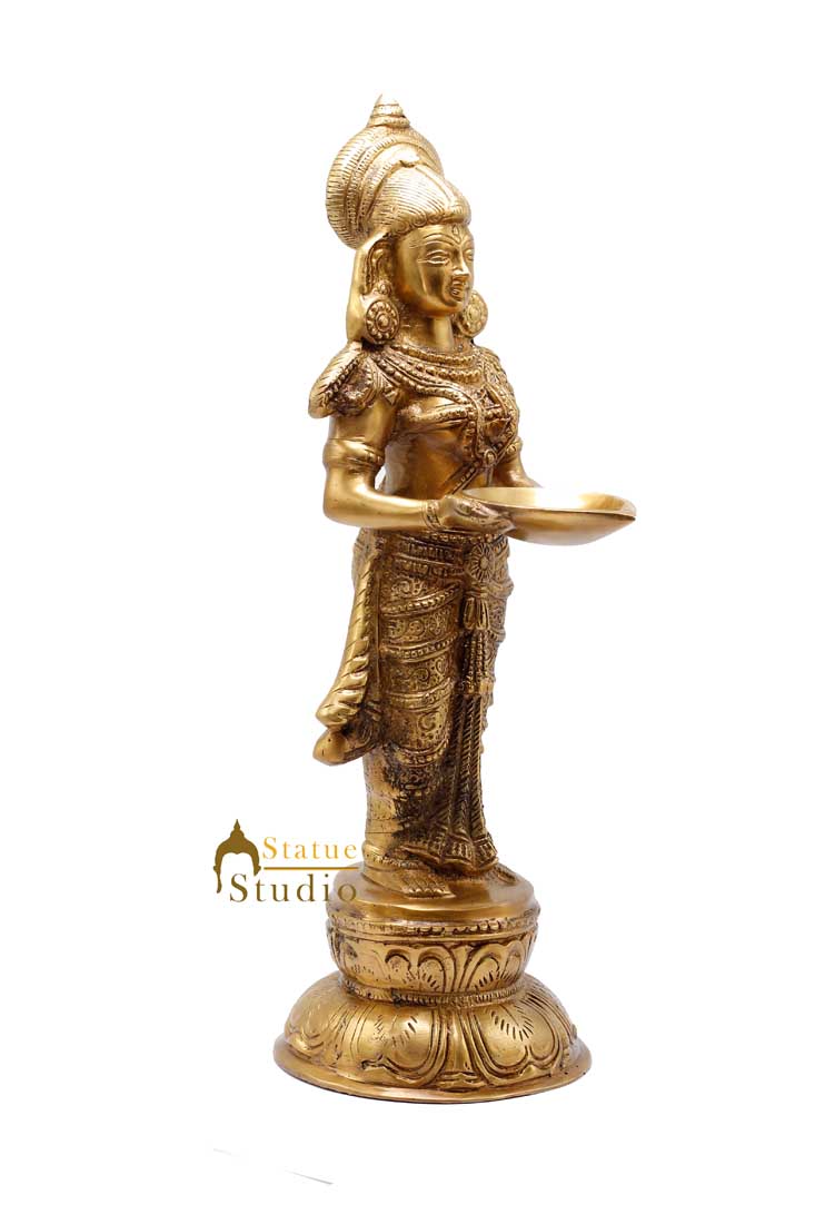Indian Apsara Deep Lady Deeplaxmi Statue Feng Shui Vastu Décor Showpiece 16"