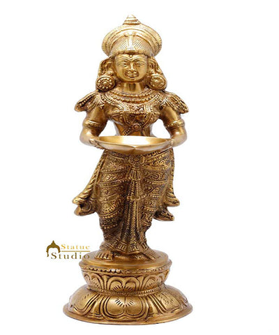 Indian Apsara Deep Lady Deeplaxmi Statue Feng Shui Vastu Décor Showpiece 16"