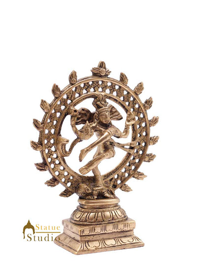Indian Brass Nataraja Statue Mini Idol Small Décor Showpiece Natraj Figurine 6"