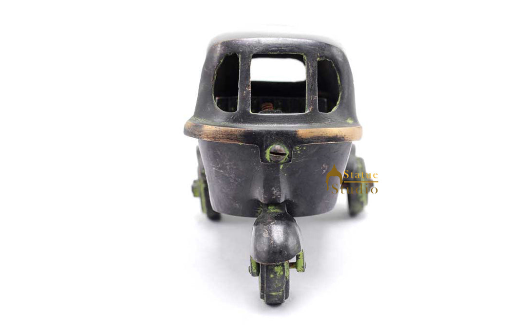 Brass Antique Finish Indian Auto Rickshaw Replica show pieces for Home Décor items for Living Room