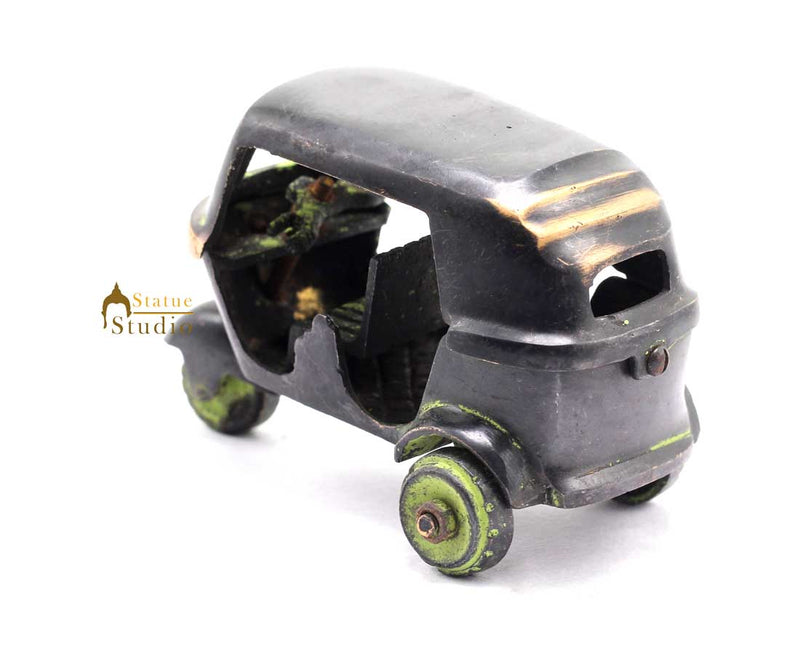 Brass Antique Finish Indian Auto Rickshaw Replica show pieces for Home Décor items for Living Room