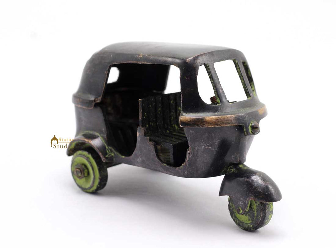 Brass Antique Finish Indian Auto Rickshaw Replica show pieces for Home Décor items for Living Room