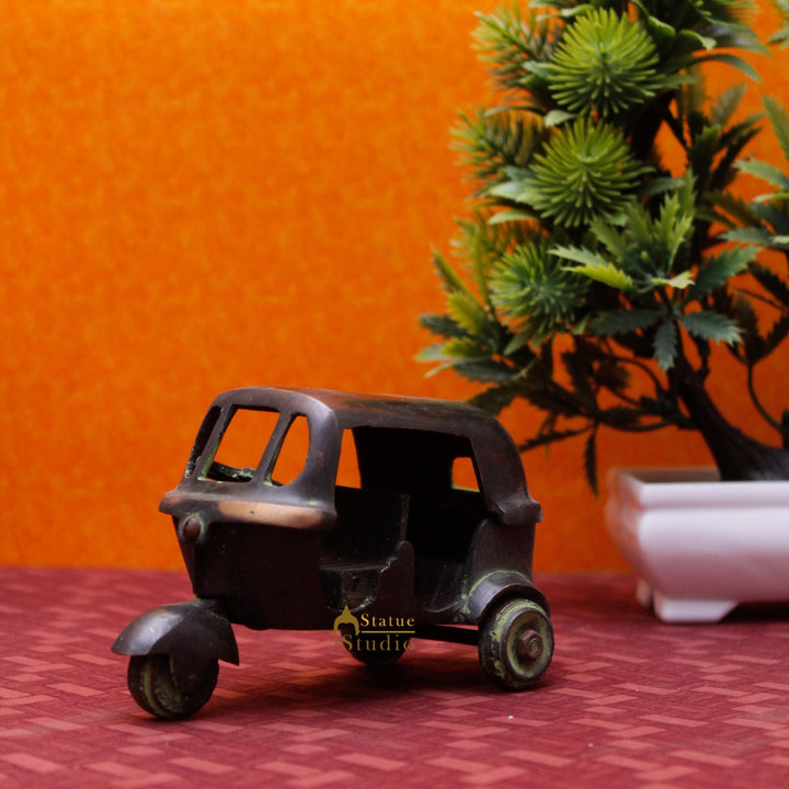 Brass Antique Finish Indian Auto Rickshaw Replica show pieces for Home Décor items for Living Room - 460448