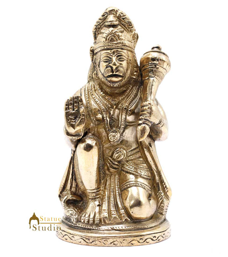Indian Brass Mini Hanuman Lucky Décor Gift Idol Statue Showpiece Figurine