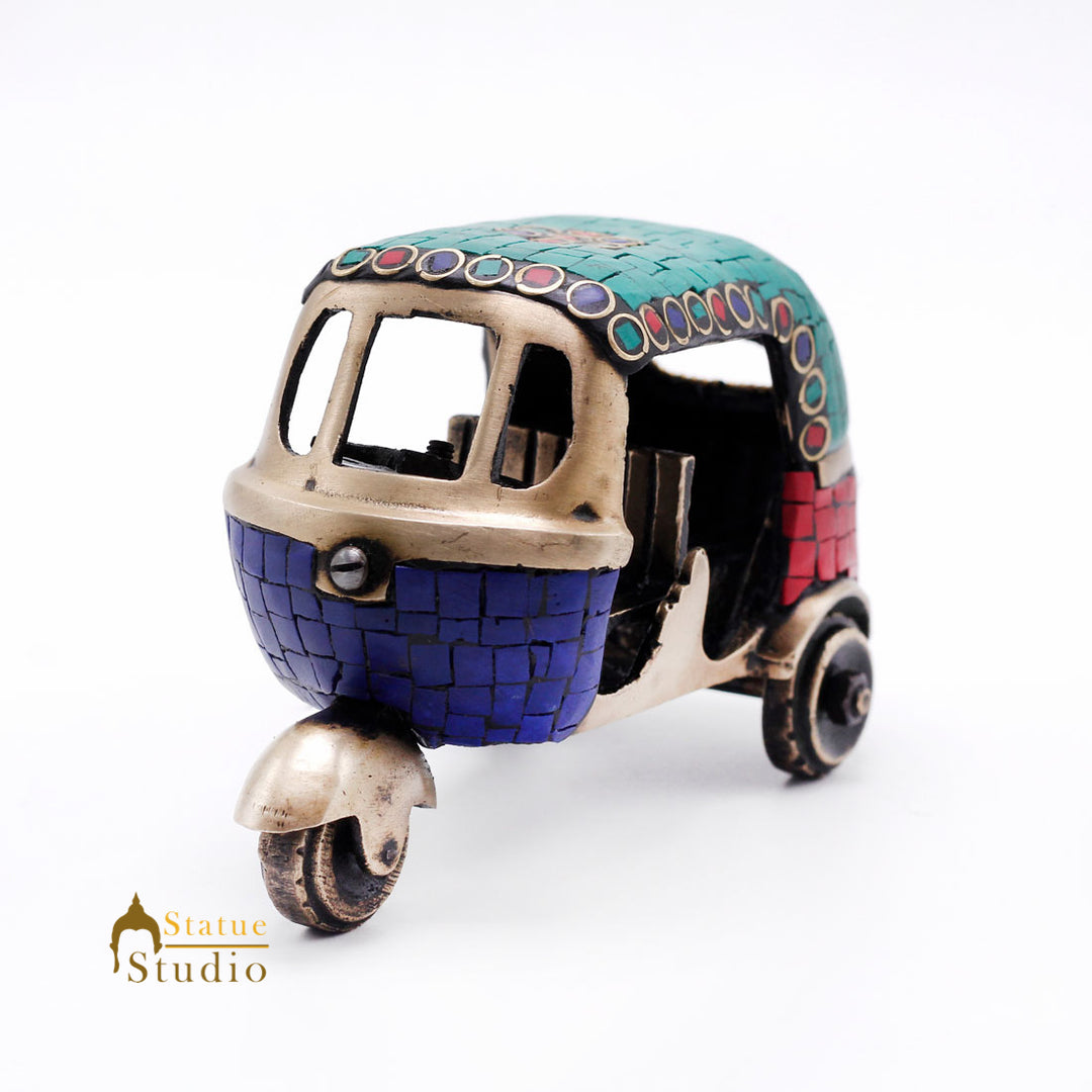Ivory Rickshaw Antique Brass Antique Finish Indian Auto Rickshaw Replica show pieces for Home ...