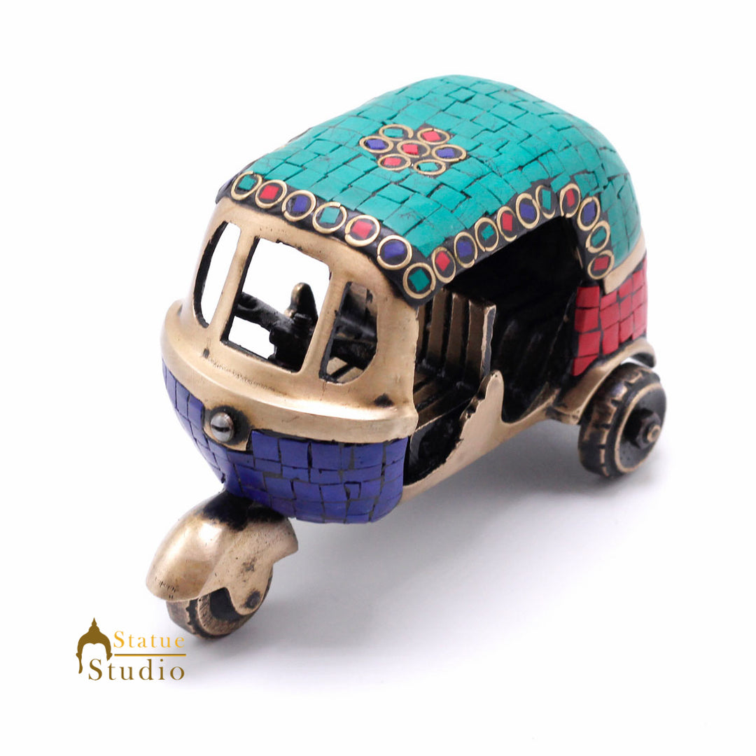 Ivory Rickshaw Antique Brass Antique Finish Indian Auto Rickshaw Replica show pieces for Home ...