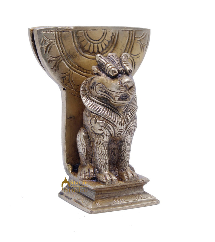 Sitting Lion Shaped Card Holder For Home Office Desk Table Decor Showpiece 4"