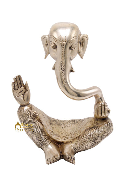 Brass Ganesha Statue For Modern Home Décor Showpiece Big Murti Idol 8"