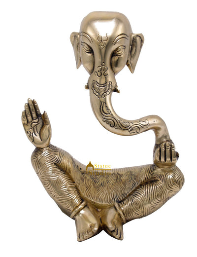 Brass Ganesha Statue For Modern Home Décor Showpiece Big Murti Idol 10"
