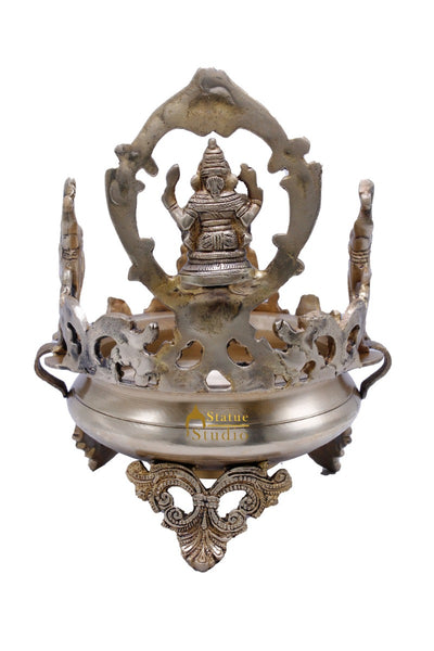 Brass Indian Ganesha Urli Ganpati Uruli Showpiece For Home Office Décor 11"
