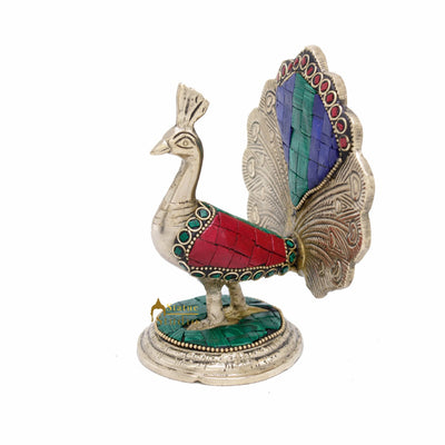 Brass Dancing Peacock Showpiece For Home Office Desk Decor Fengshui Vastu Gift