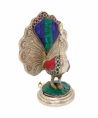 Brass Dancing Peacock Showpiece For Home Office Desk Decor Fengshui Vastu Gift