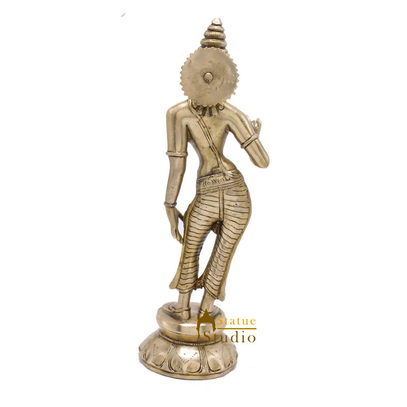Brass Standing Goddess Parvati Idol Religious Home Temple Décor Statue 10"