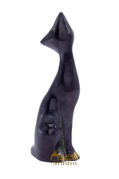 Brass Cat Showpiece Home Decorative Items For Home Office Décor Figurine 8"