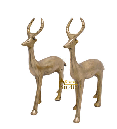 Brass Deer Pair Showpiece Home Decorative Items For Home Office Décor Figure 8"