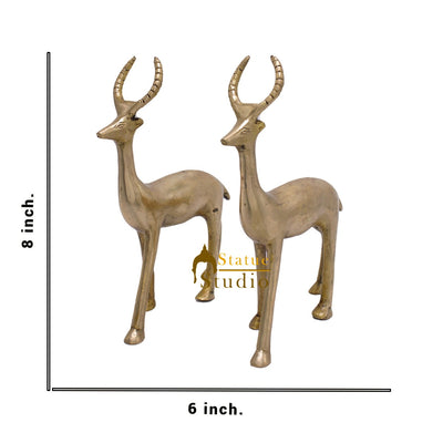 Brass Deer Pair Showpiece Home Decorative Items For Home Office Décor Figure 8"