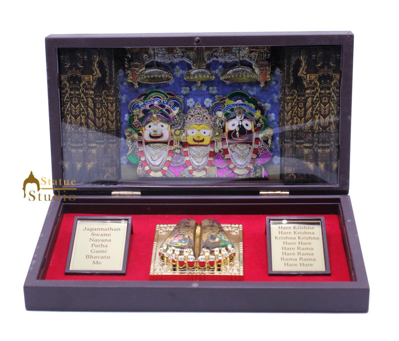 Lord Jagannath Charan Paduka Pooja Item For Temple Puja Decorative Gift Showpiece