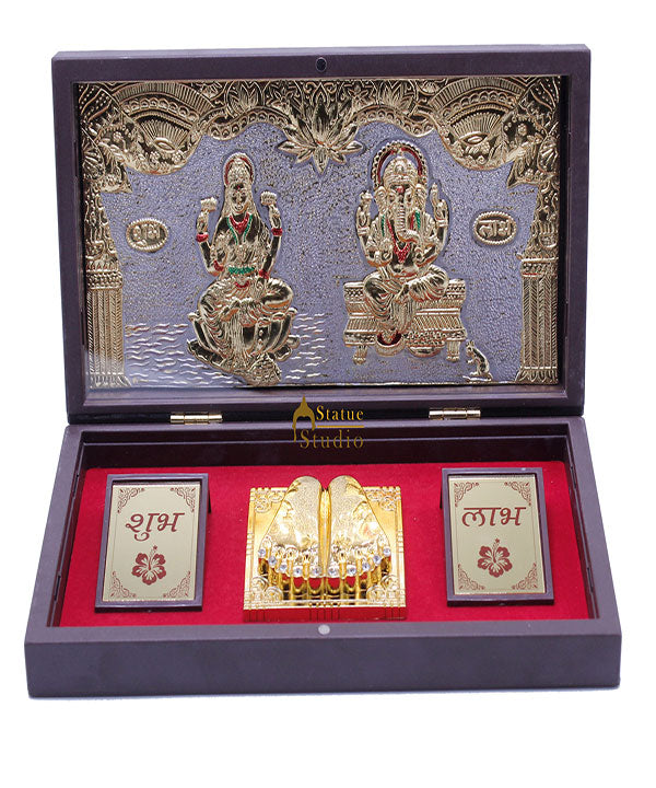 Ganesha Lakshmi Charan Paduka Pooja Item For Temple Puja Decorative Gift Showpiece