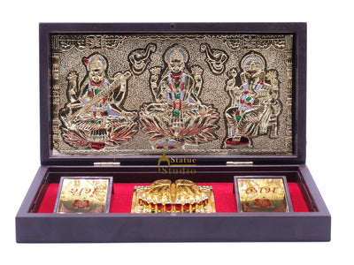 Ganesha Lakshmi Saraswati Charan Paduka Pooja Item For Temple Puja Decorative Gift Showpiece
